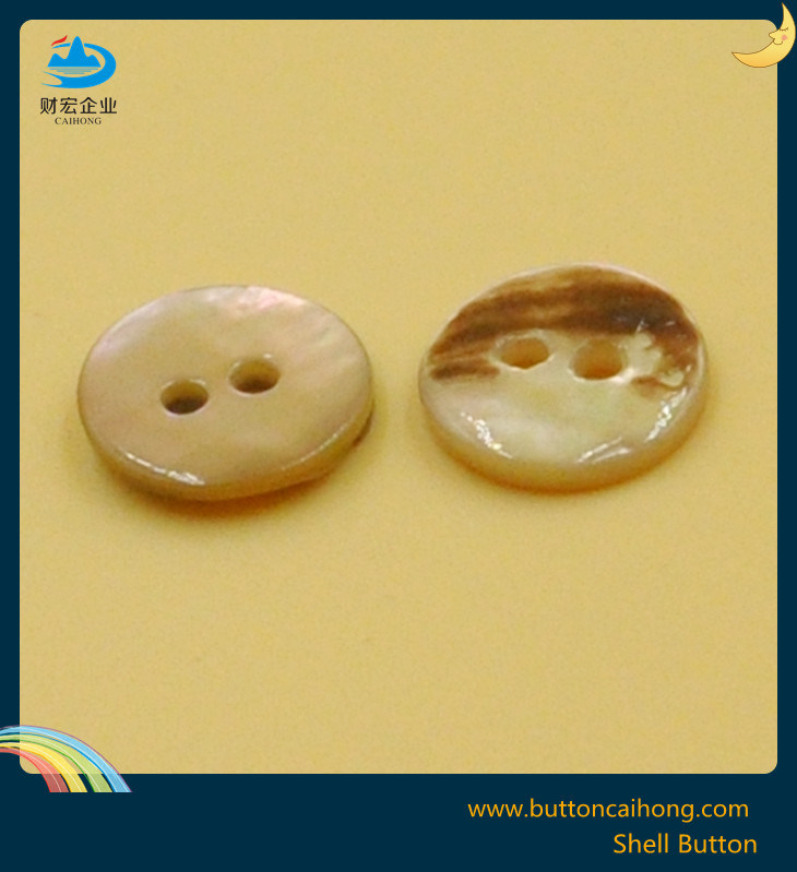 Dyeing Agoya Pearl Shell Button with 2 Holes for Women Garment