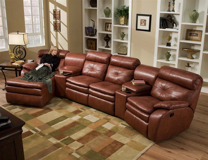 Leather Recliner Sofa with Cup Holder (YA-602)