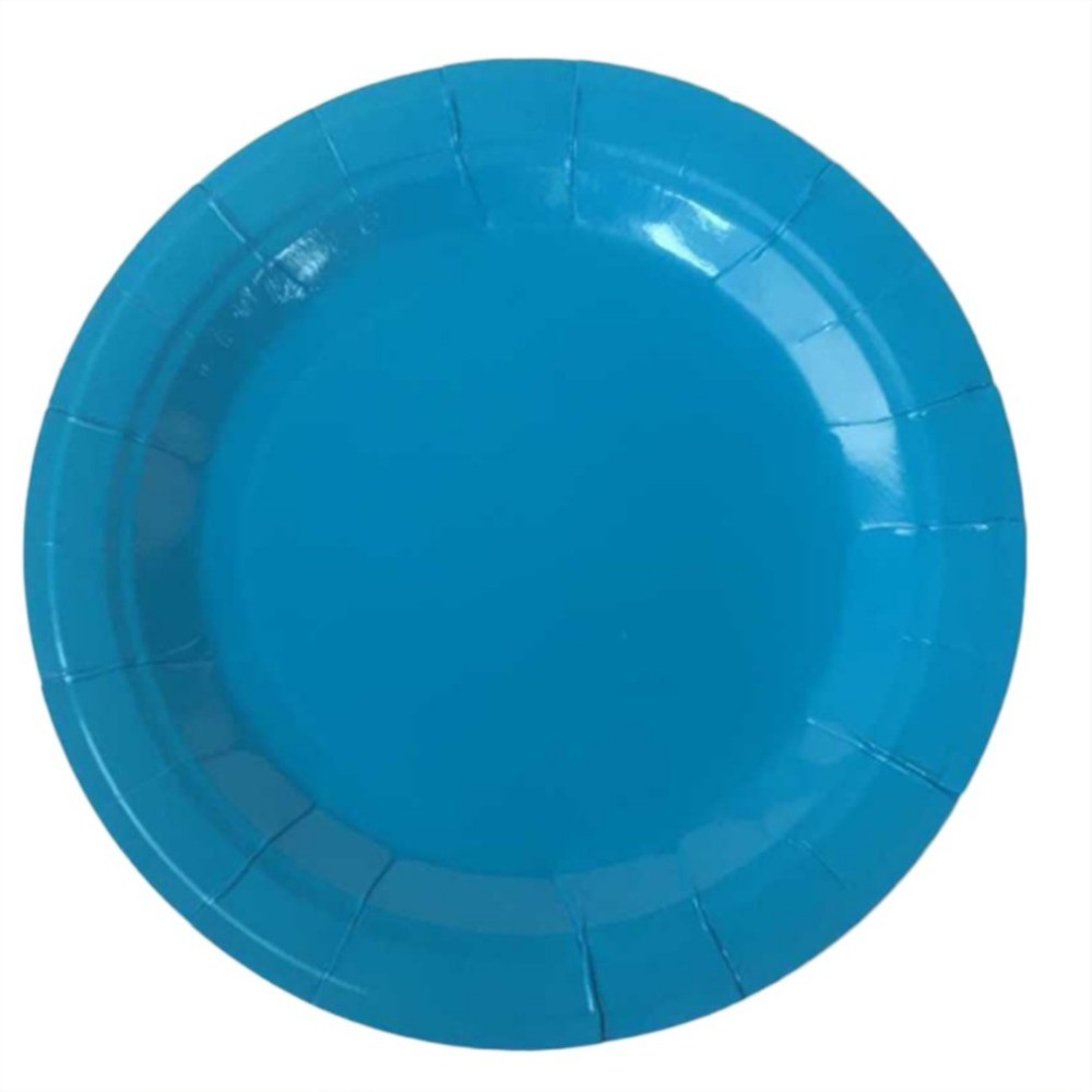 10PCS Disposable Round Paper Plates for Party/Wedding/Christening/Catering Solid Color Art Paint Drawing Tray Plates