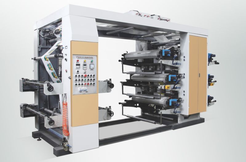 6 Color Medium Speed Flexographic Printing Machine Yt-6800m