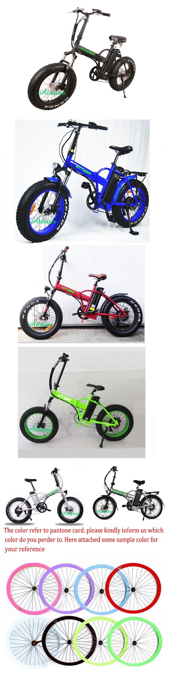 20inch Fat Tire Snow Electric Two Wheeles Folding Portable Bicycle