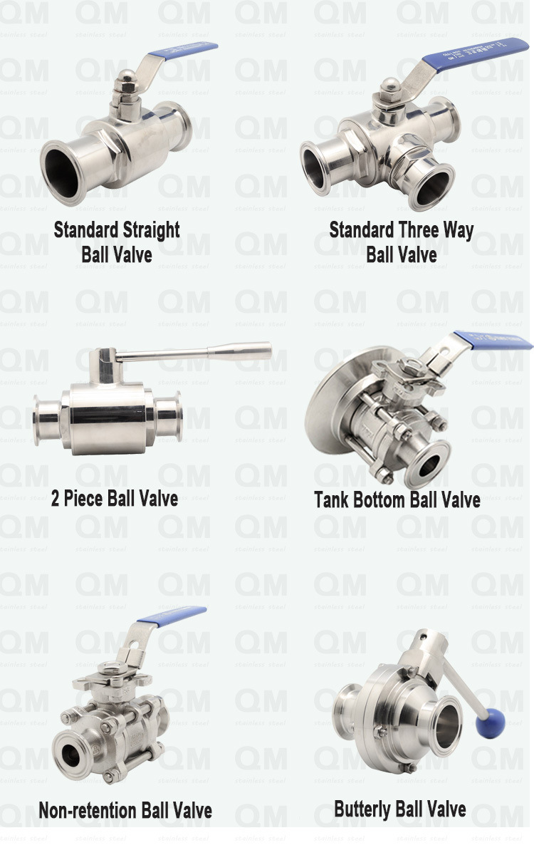 Sanitary, Stainless Steel, Clamp End, SUS304, Tee Type, Manual, Ball Valve