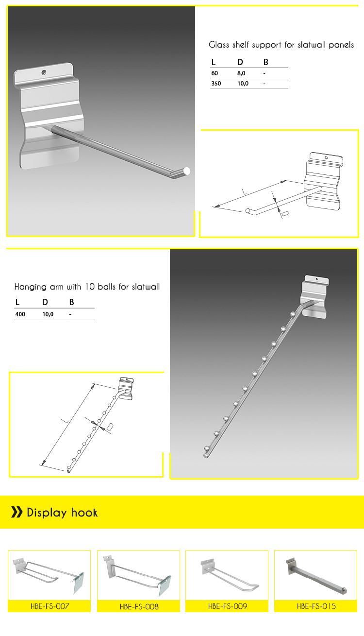 Single Prong Metal Display Pegboard Hook