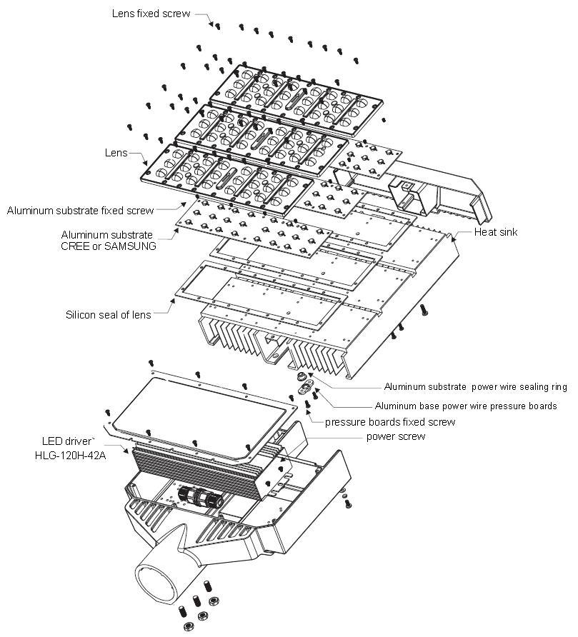 Outdoor Car Park Moduler LED Street Parking Lights 120W