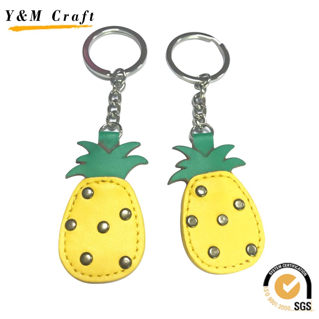 Newest Metal and Leather Pineapple Fruit Keychain