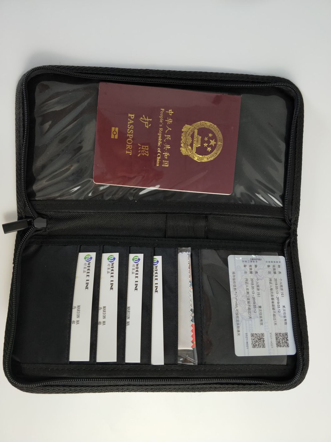 Travel Bag, Wallet, Passport Purse with Zipper