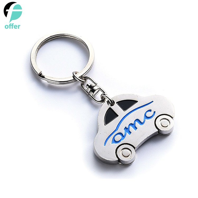 Custom Zinc Alloy Cartoon Phone Man Car Pistol Keychain