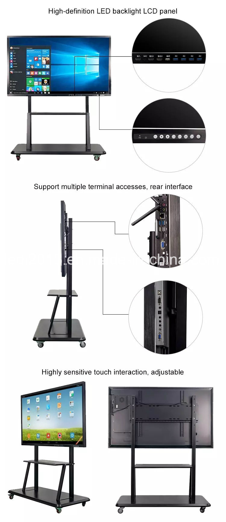 High Quality 65''interactive Touch Screen Monitor for Education and Business