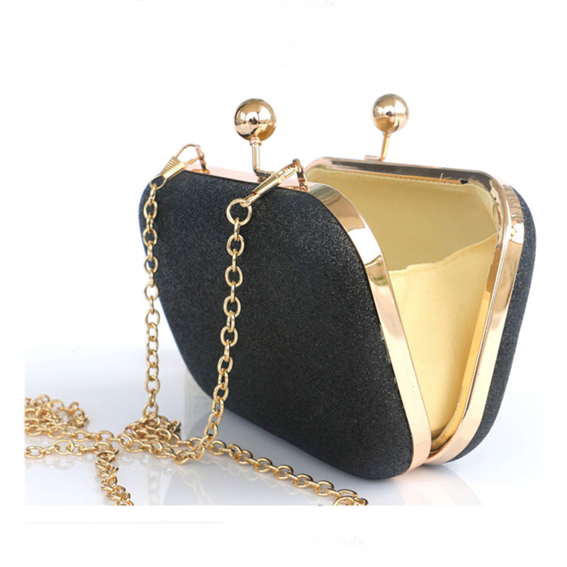 Classic Shiny PU Fashion Ladies Designer Evening Clutch Bag with Chain