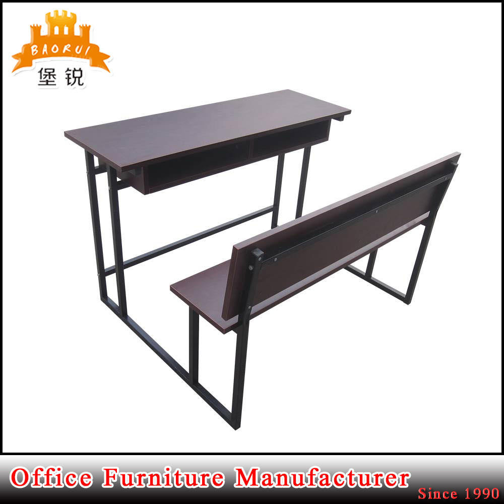 Jas-089 High Quality University Furniture School Double Desk and Chair