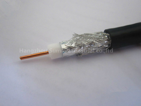 Rg11 Drop Coaxial Cable 60% up to 90% Shield, Black PVC /PE Jacket