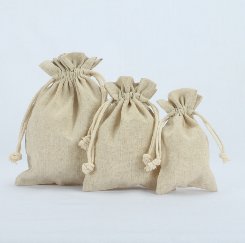 Wholesale Burlap Handbag Drawstring Gift Pouch Bag Jute Bags (1706)