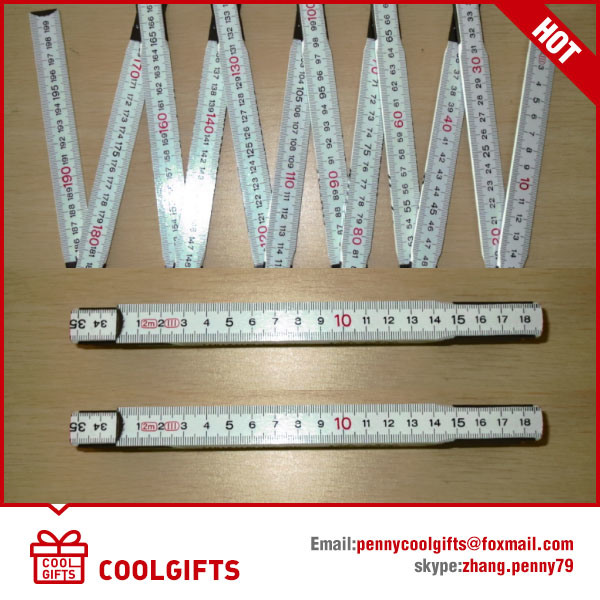 Stationery 200cm 10 Fold Wooden Foldable Ruler with Customized Logo