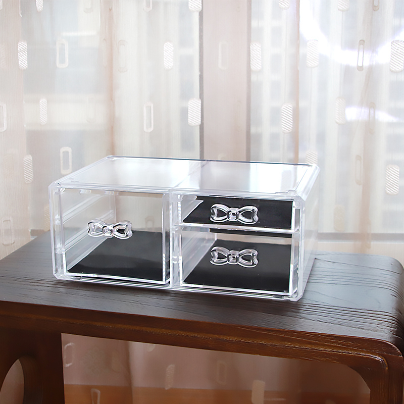 Fashion Makeup Stand Drawers Cosmetic Organizer Storage Acrylic Display Box