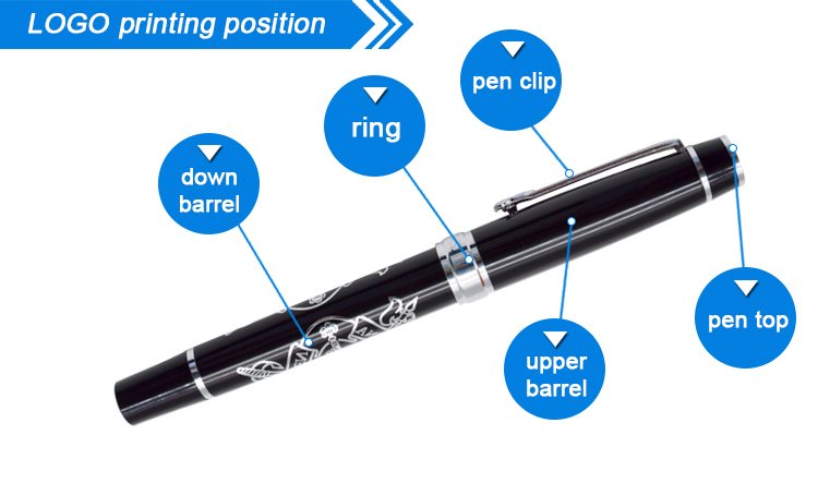 Black Metal Roller Pen Business Gift Pen with Emboss Logo (LT-E100)