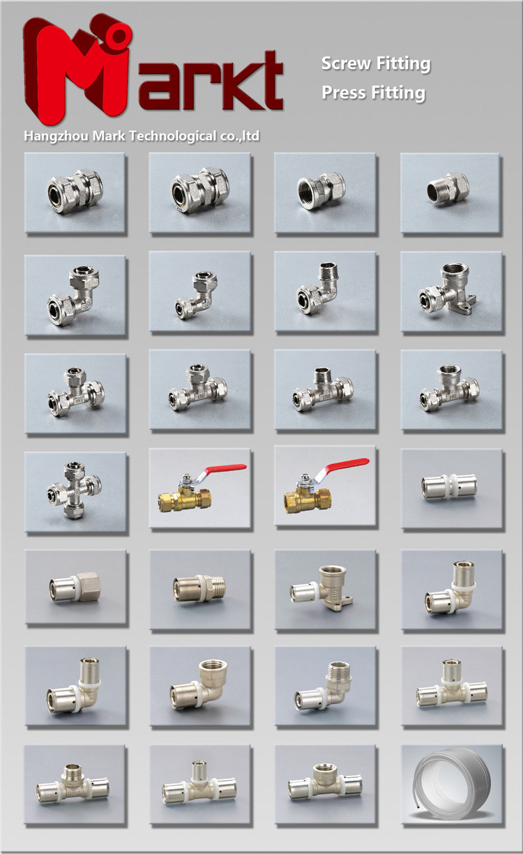 Compression Brass Fitting for PE-Al-PE Pipe 16mm for India Market