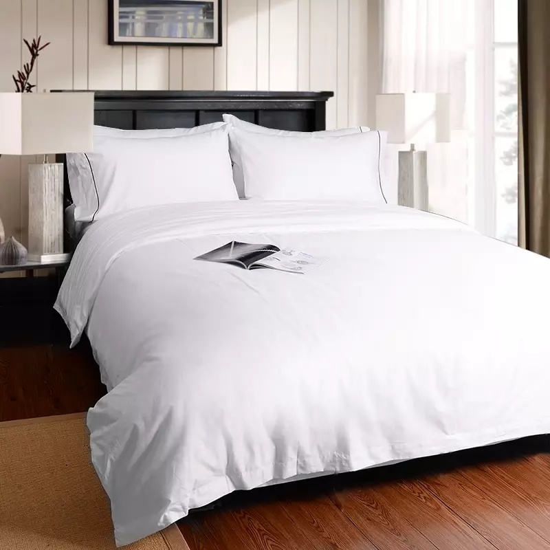 Hotel Collection White 100% Cotton Luxury Bedsheet Bedding Set (JRC283)