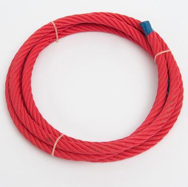 Red Playground PP Combination Galvanized Steel Wire Rope in Coil