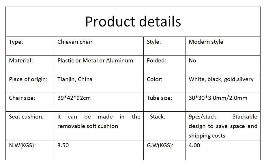2018 Clear Fixed Plastic Chiavari Chairs Dining Furniture in Tianjin