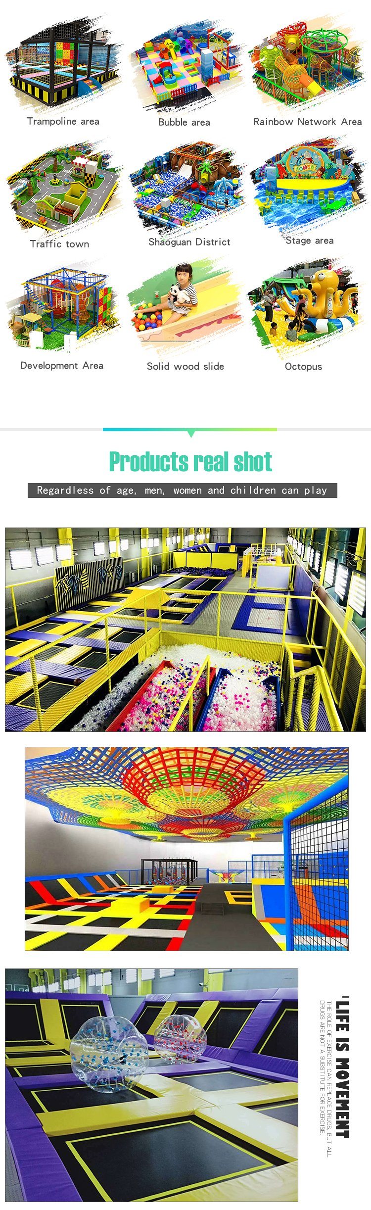 Children Soft Playground Indoor Trampoline Park for Kids and Adults Kids Gymnastic