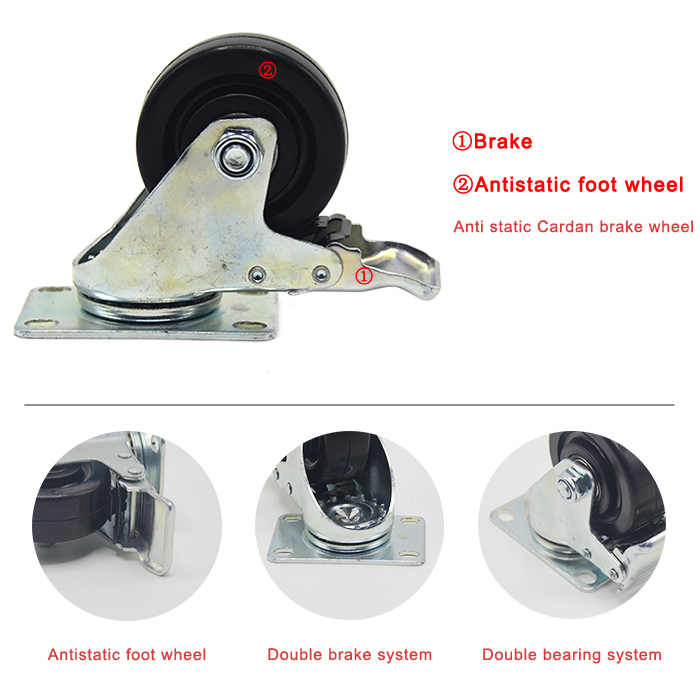 Polyurethane Bearing Wheel 2 Inches Casters Support