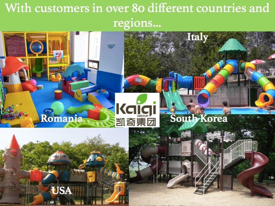 Kaiqi Small Plastic and Metal Forest Themed Children's Playground System with Climbing Frame (KQ30035A)