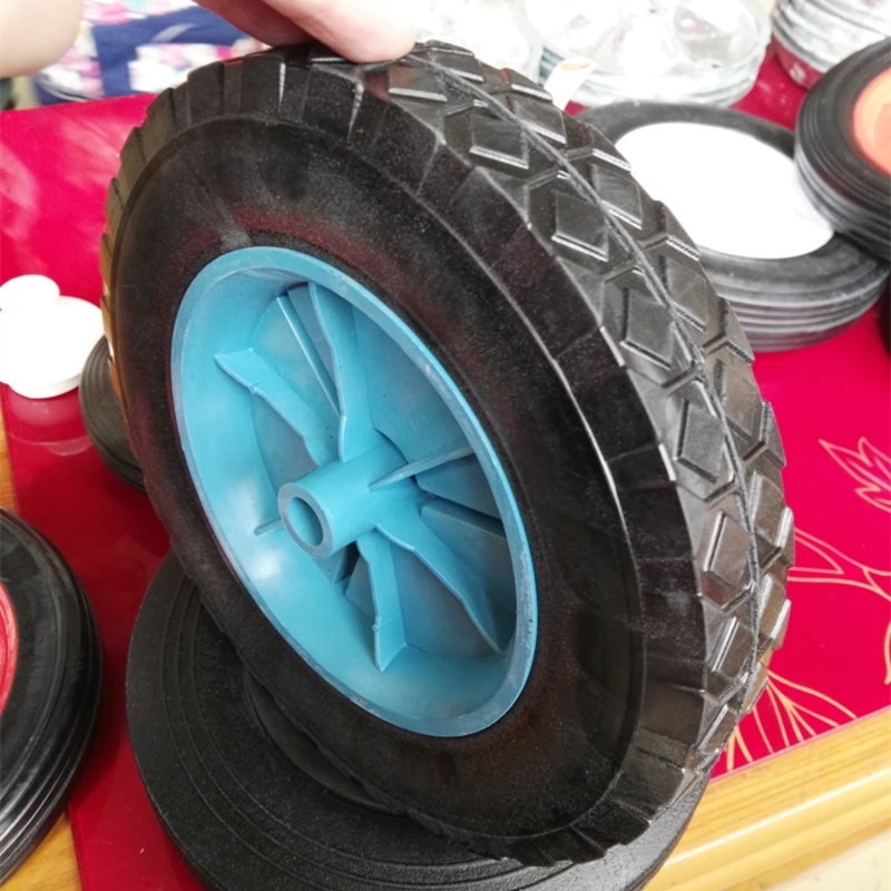 10 Inch Flat Free Solid Rubber Grass Spader Wheels