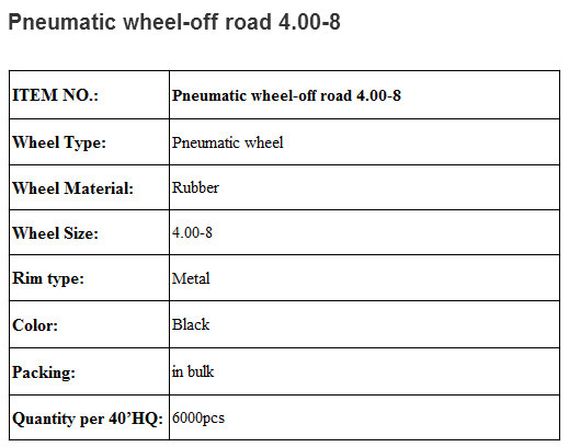 Trolley Pneumatic 4.00-8 Wheel-off Road
