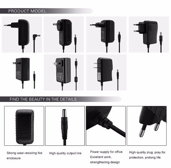 12V 1A Europe Plug Power Adapter AC DC Adapter