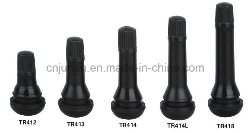 Snap in Black Rubber Wide Bottom Tire Valve Stems Tr415