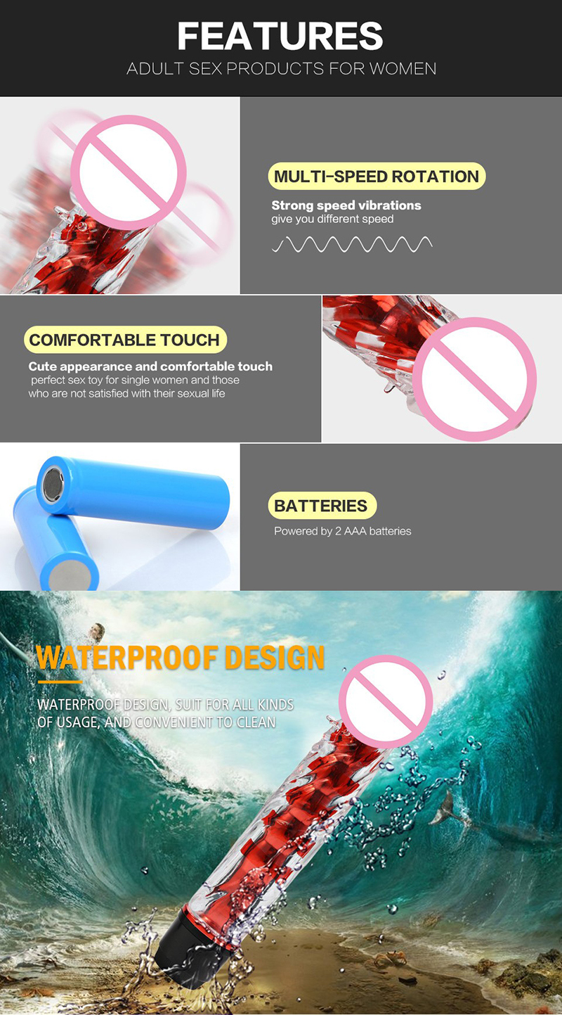 Waterproof Multi- Speed Dildo Vibrator Cilt Sexy Vibrator