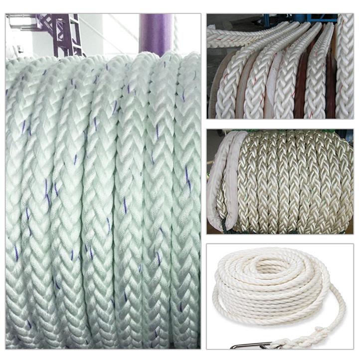 High Stretch Polypropylene 3 Inch 8 Strand Boat Ships Used Marine Mooring Rope