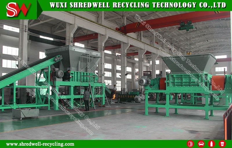Automatic Double Shaft Industrial Crusher for Waste Metal/Scrap Tire/Car/Metal Drum/Wood/Copper/Aluminum/Paper/