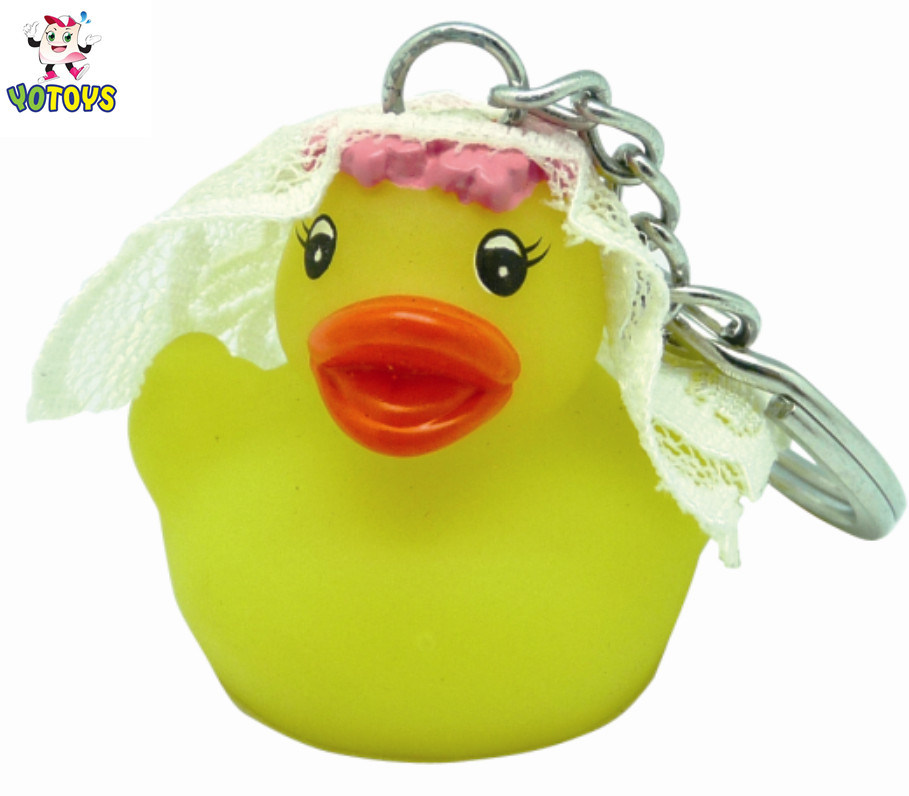 Promotional Gift Plastic Duck Animal Shape Keychain