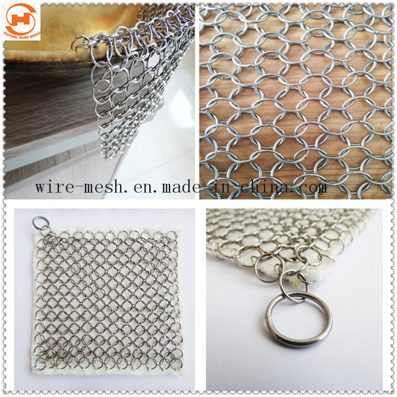 Stainless Steel Chainmail Scrubber Cast Iron Cleaner