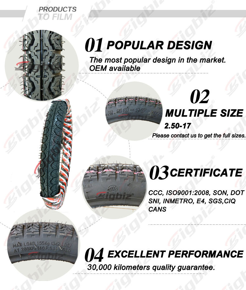 ISO9001: 2008 Super Cheap Tubeless Motorcycle Tire.