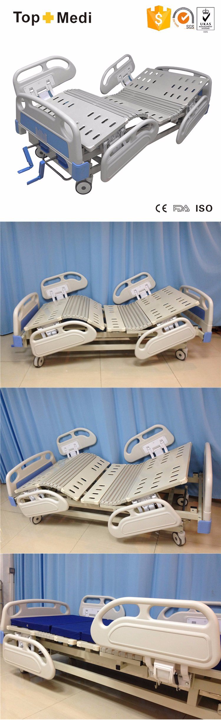 Hospital Equipment Competitive Price 2 Cranks Medical Nursing Bed for Hospital