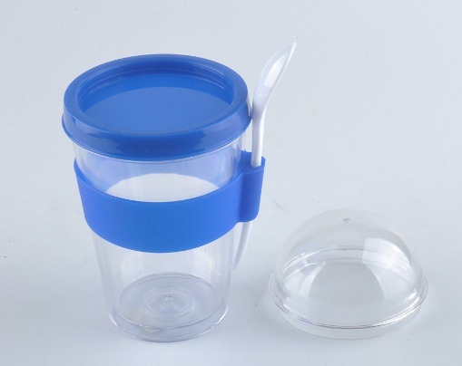 14 Oz. Double Wall Plastic Acrylic Tumbler with Snack Cup and Spoon