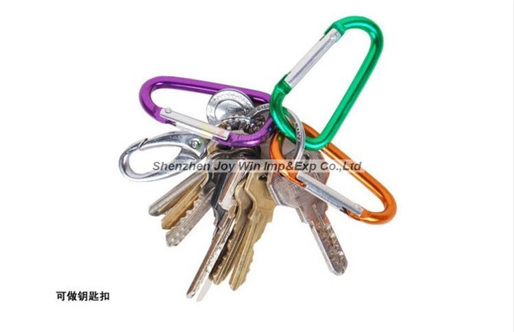 Promotional Aluminum D Shape Climbing Carabiner with Snap Lock