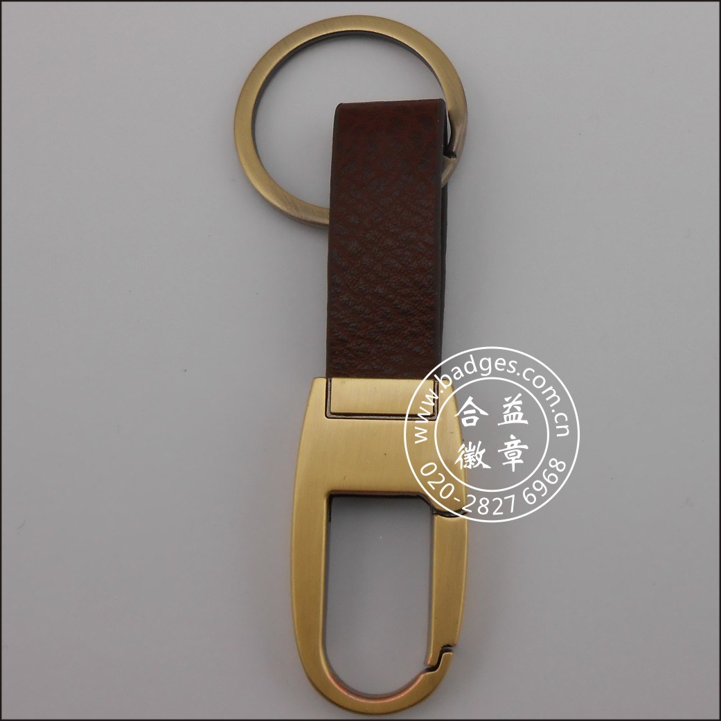 Custom Metal Leather Keychains, Key Ring Accessory (GZHY-KA-145)