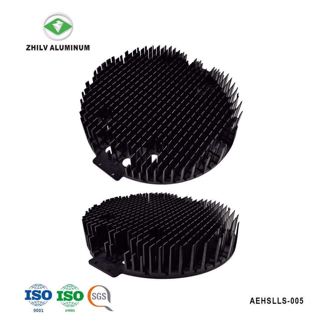 Custom Black Round Aluminum Extrusion Fin Heat Sink with ISO9001