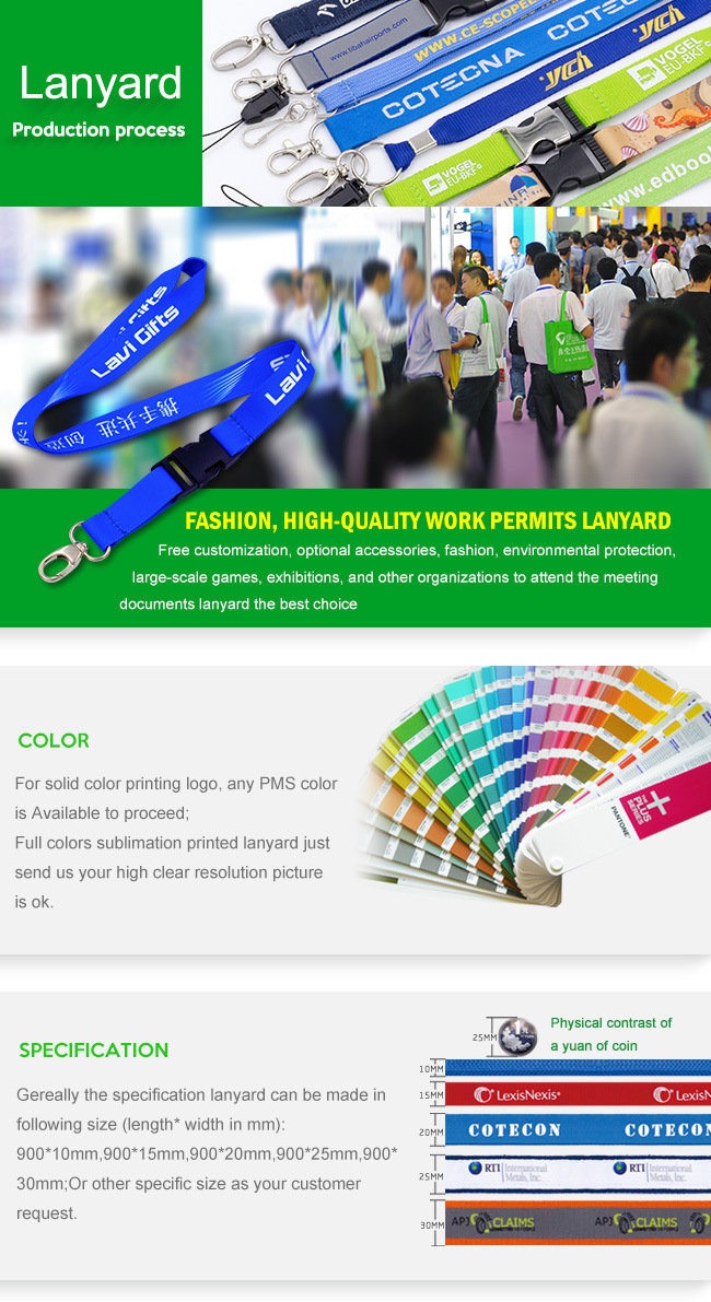 High Quality Free Sample Personalized Sublimation Printing Airline Lanyards with Logo Custom