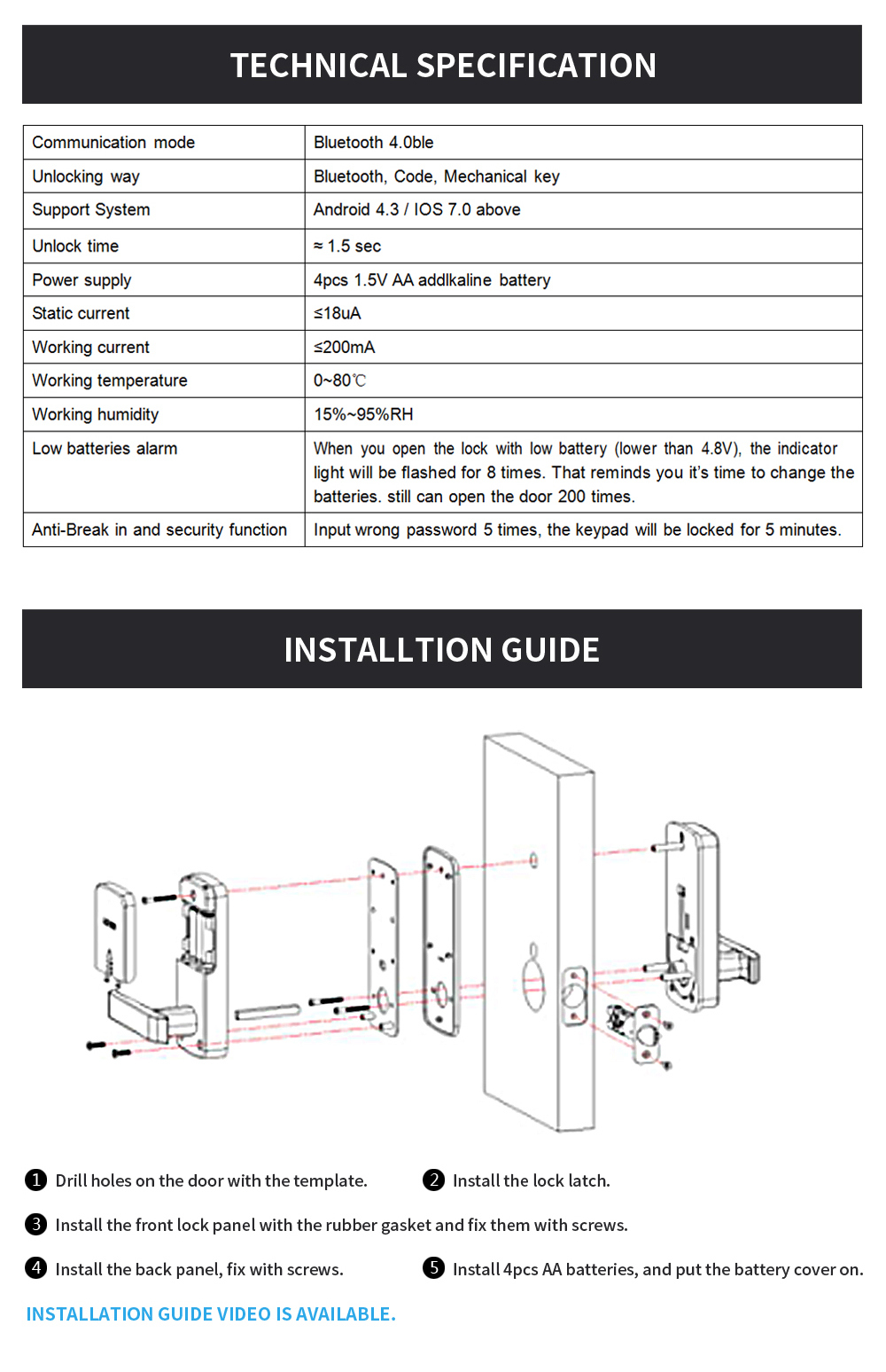 OEM Korea Style Advanced Security Bluetooth Access Control Locks Keyless Digital Smart Door Lock