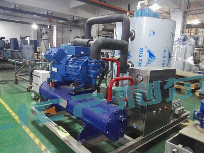 Seawater Flake Ice Machine on Board Ice Making Equipment SS316 Flake Ice Maker