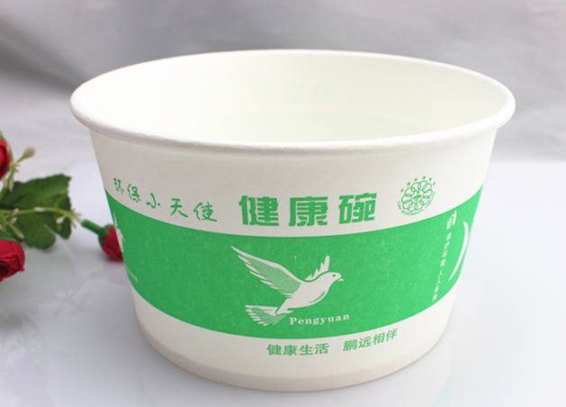 Disposable Paper Bowl with Plastic Cover