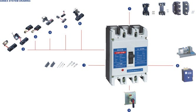 3phases 4poles 800V 400A MCCB Moulded Case Circuit Breaker