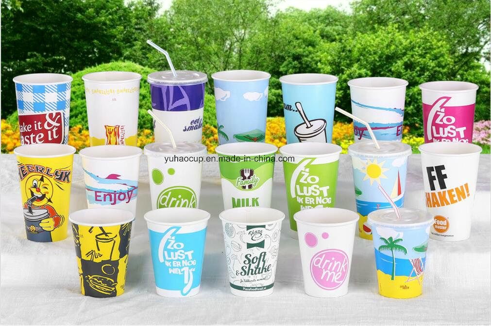 2018 Logo Printed Single Wall Paper Cup for Cold Drink