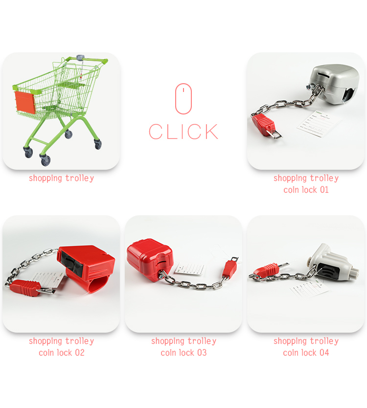Plastic Coin Lock for Supermarket Shopping Trolley