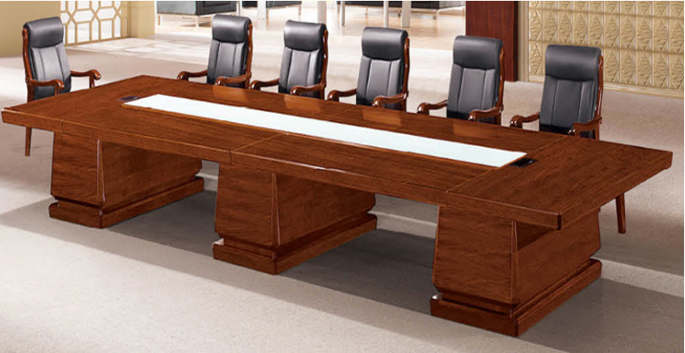 12 Seater Wood Veneer Computer Conference Table Meeting Use