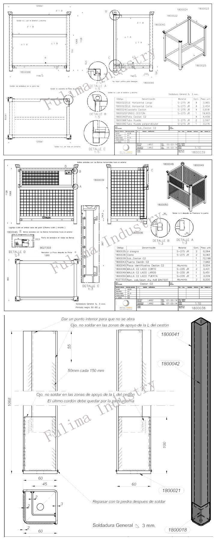 Heavy Duty Steel Wire Mesh Container for Sales (FLM-K-011)